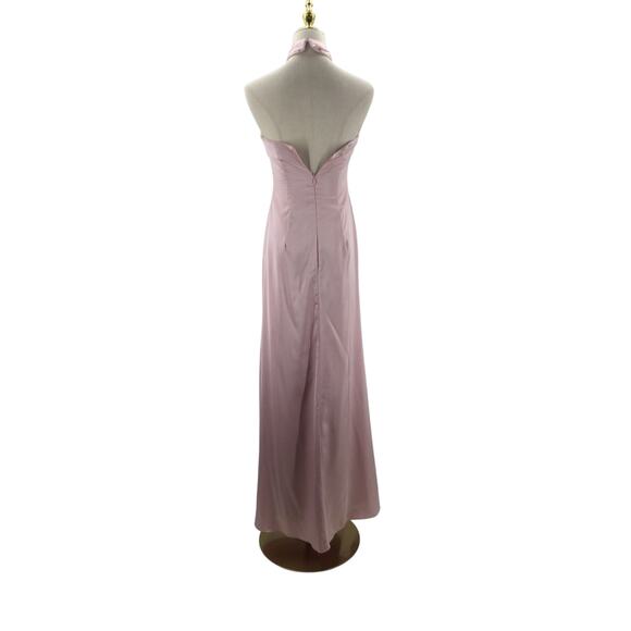AW BRIDAL 0 XS pearl pink Serena satin formal bridesmaid maxi dress NEW b128 - Picture 4 of 9